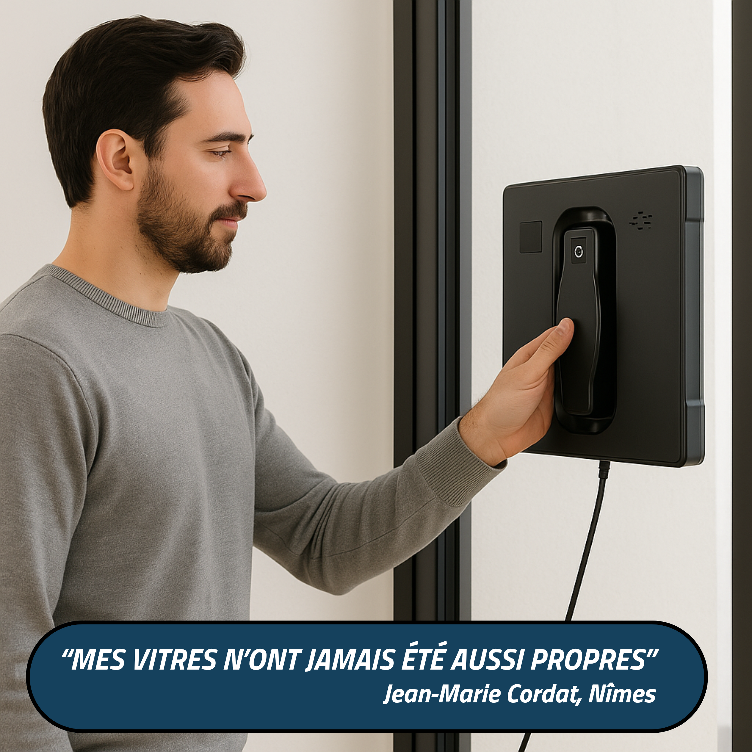 HESSEN V8-Pro™ – Robot Lave-Vitre Automatique à Double Pulvérisation | Pas de Traces | Sécurité Anti-Chute